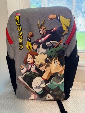 My Hero Academia Character Backpack - Gray with Multicolor Print